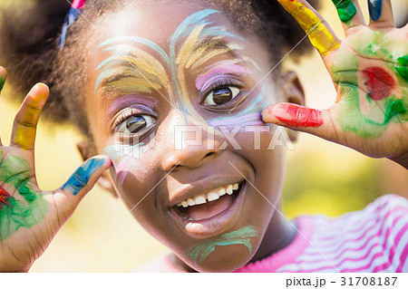 Portrait of cute girl with make up smiling Portrait of cute girl with make up smiling 31708187
