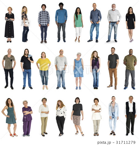 Diversity People Together Mixed Set Studio Isolated 31711279