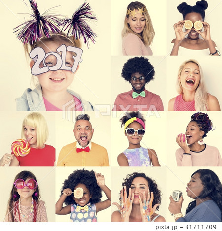 Collection of people with smiling happiness festive Collection of people with smiling happiness festive 31711709
