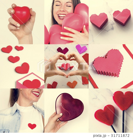 Adult Woman with Love Heart Artwork Studio Collage 31711872