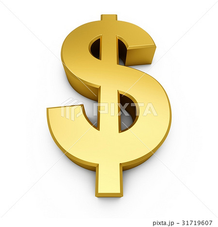 3D Rendering golden Dollar Sign isolated on white  31719607