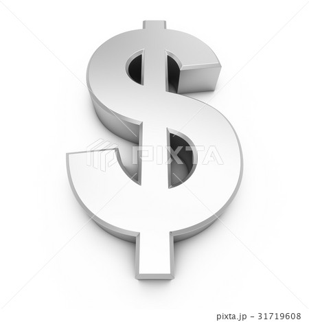 3D Rendering silver Dollar Sign isolated on white  31719608
