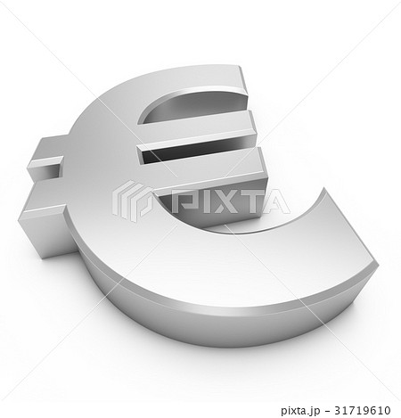 3D Rendering silver Euro Sign isolated on white 3D Rendering silver Euro Sign isolated on white 31719610