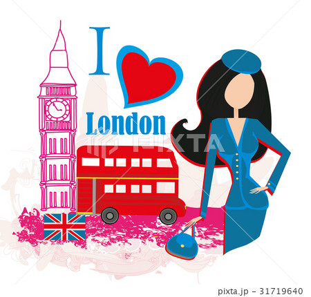 Beautiful woman in London , abstract card 31719640