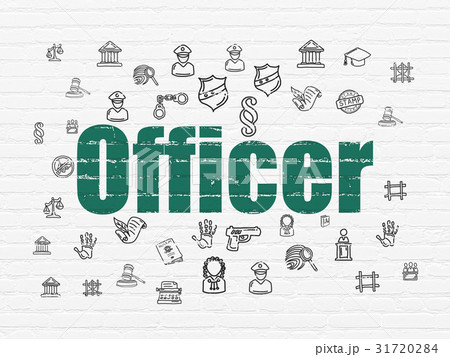 Law concept: Officer on wall background Law concept: Officer on wall background 31720284