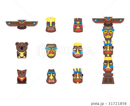 Cartoon Traditional Religious Totem Color Icons Cartoon Traditional Religious Totem Color Icons 31721856