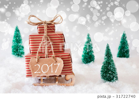 Christmas Sleigh On White Background, 2017 Christmas Sleigh On White Background, 2017 31722740