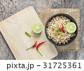 Instant noodles on wooden table, Top view. 31725361