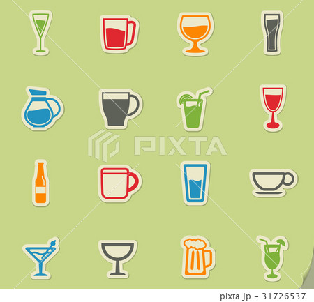 Glasses and cups simply icons Glasses and cups simply icons 31726537