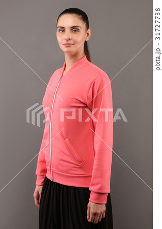Girl wearing sweatshirt, mock-up Girl wearing sweatshirt, mock-up 31727738