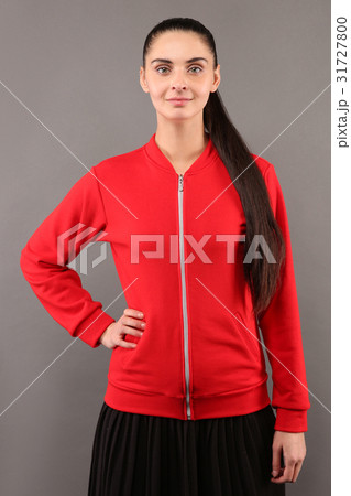 Girl wearing sweatshirt, mock-up Girl wearing sweatshirt, mock-up 31727800