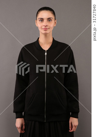 Girl wearing sweatshirt, mock-up 31727840