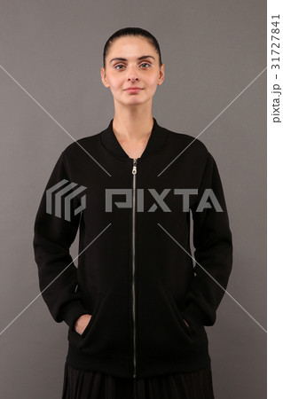 Girl wearing sweatshirt, mock-up Girl wearing sweatshirt, mock-up 31727841