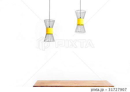 Designer ceiling lamps over desktop Designer ceiling lamps over desktop 31727907