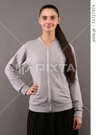 Girl wearing sweatshirt, mock-up Girl wearing sweatshirt, mock-up 31727974
