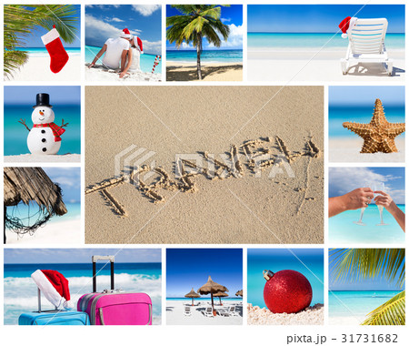 Christmas and new year celebration on beach Christmas and new year celebration on beach 31731682