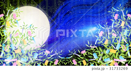 七夕　夏　月　背景 31733269