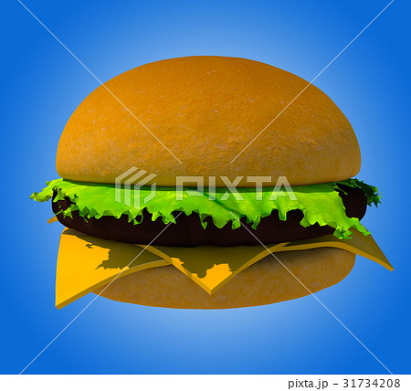 The perfect hamburger 3D render 31734208