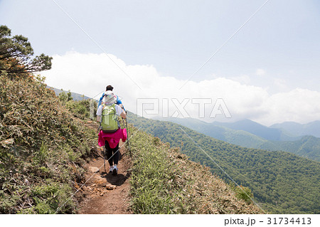 登山　トレッキングイメージ　 31734413