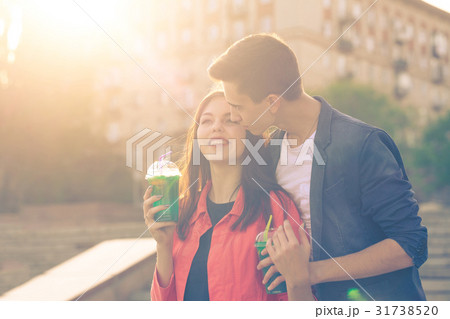 Adolescents in love on a date 31738520