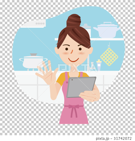 Young housewife kitchen Young housewife kitchen 31742072
