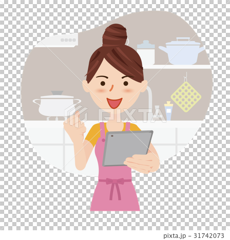 Young housewife kitchen Young housewife kitchen 31742073