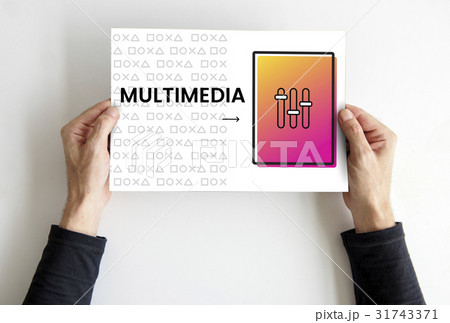 Hands holding network graphic overlay banner Hands holding network graphic overlay banner 31743371