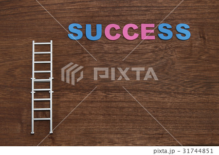 サクセスの文字とはしご ビジネスの成功イメージ サクセスの文字とはしご ビジネスの成功イメージ 31744851