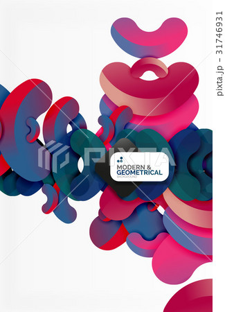 Abstract color geometric round shapes on white 31746931