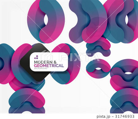 Abstract color geometric round shapes on white Abstract color geometric round shapes on white 31746933