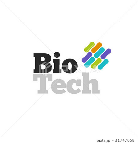 Bio technology logotype with genetic microorganism 31747659