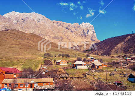 rural province scene of village with mountain rural province scene of village with mountain 31748119