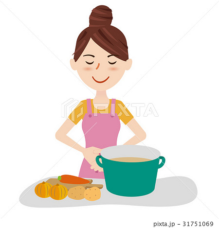 若い主婦　キッチン 31751069