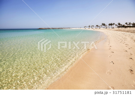 Beach with crystal clear water, UAE Beach with crystal clear water, UAE 31751181