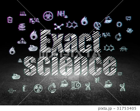 Science concept: Exact Science in grunge dark room 31753405