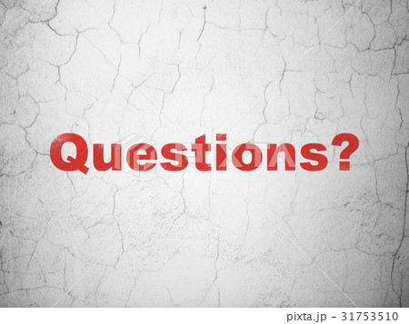 Learning concept: Questions? on wall background 31753510