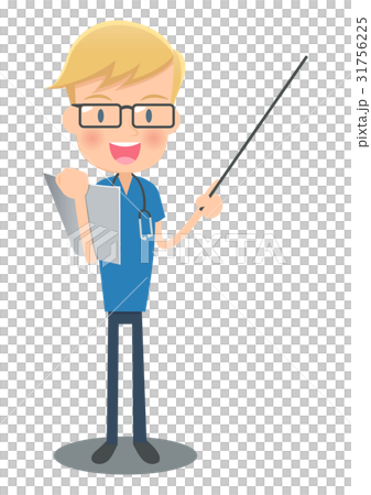 A blue surgical cloth doctor who has a file and explained with a command stick 31756225