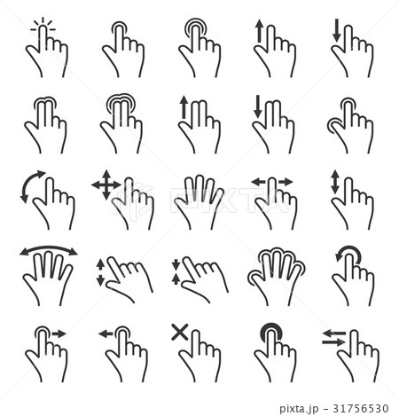 Gesture Icons Set for Mobile Touch Devices. Vector 31756530