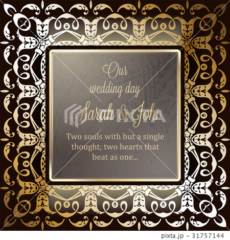 Invitation card, background with luxury gold frame 31757144