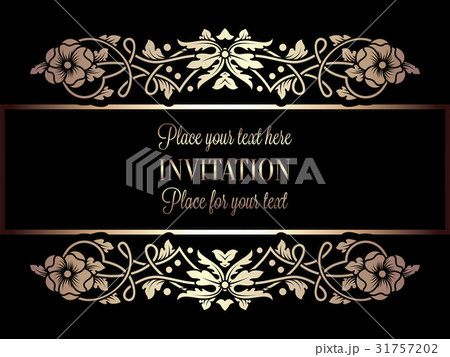 Invitation card, background with luxury gold frame 31757202