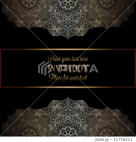 Wedding invitation or card, intricate lace mandala Wedding invitation or card, intricate lace mandala 31758221