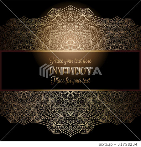 Wedding invitation or card, intricate lace mandala 31758234