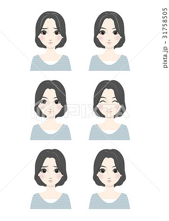 女性 ヘアスタイル イラストのイラスト素材