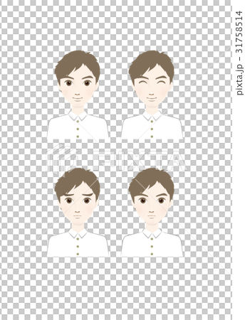 男性　表情　パターン 31758514
