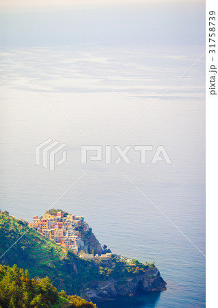 Beautiful view of Corniglia from above. One of Beautiful view of Corniglia from above. One of 31758739