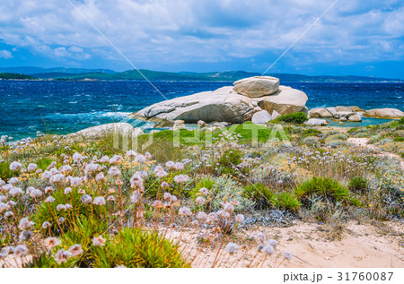 Windy costline with sandstone rocks near Costa 31760087