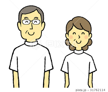 白衣の中年男女　看護師 31762114