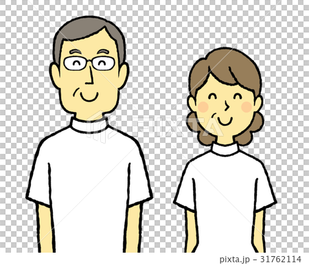 白衣の中年男女　看護師 31762114