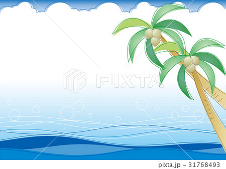やしの木と海 真夏のイメージのイラスト素材