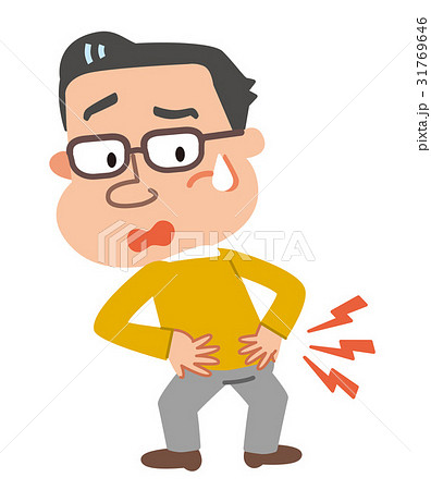 男性　更年期　腰痛　イラスト 31769646